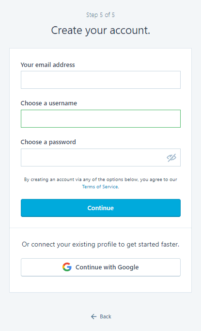 create account